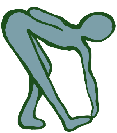 green figure doing active hamstring stretch